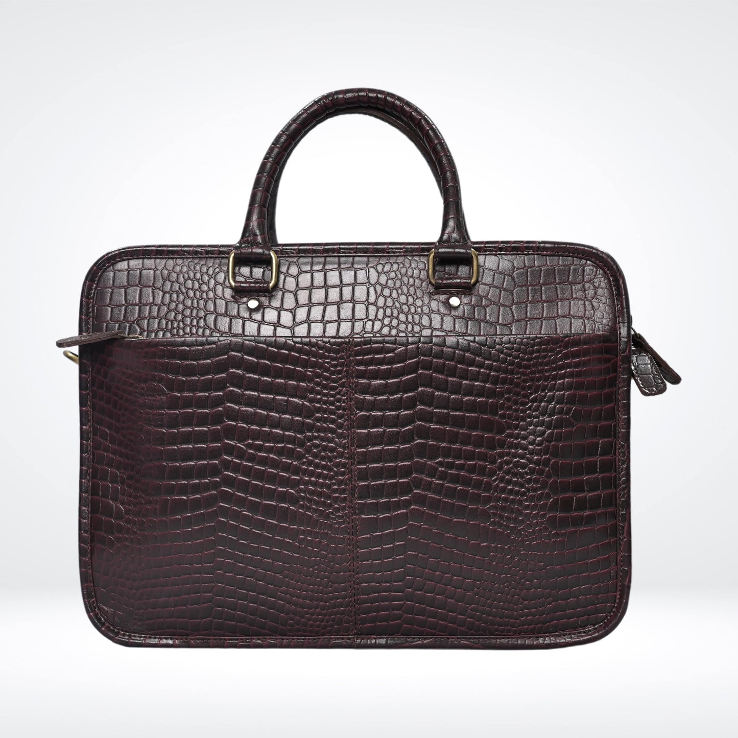 Croco Leather Laptop Bag