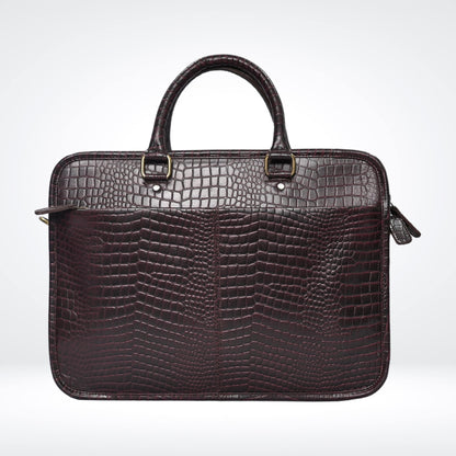 Croco Leather Laptop Bag