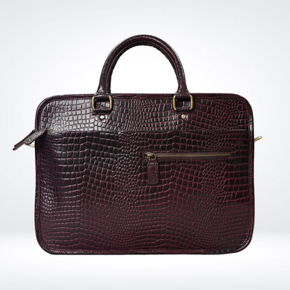Croco Leather Laptop Bag