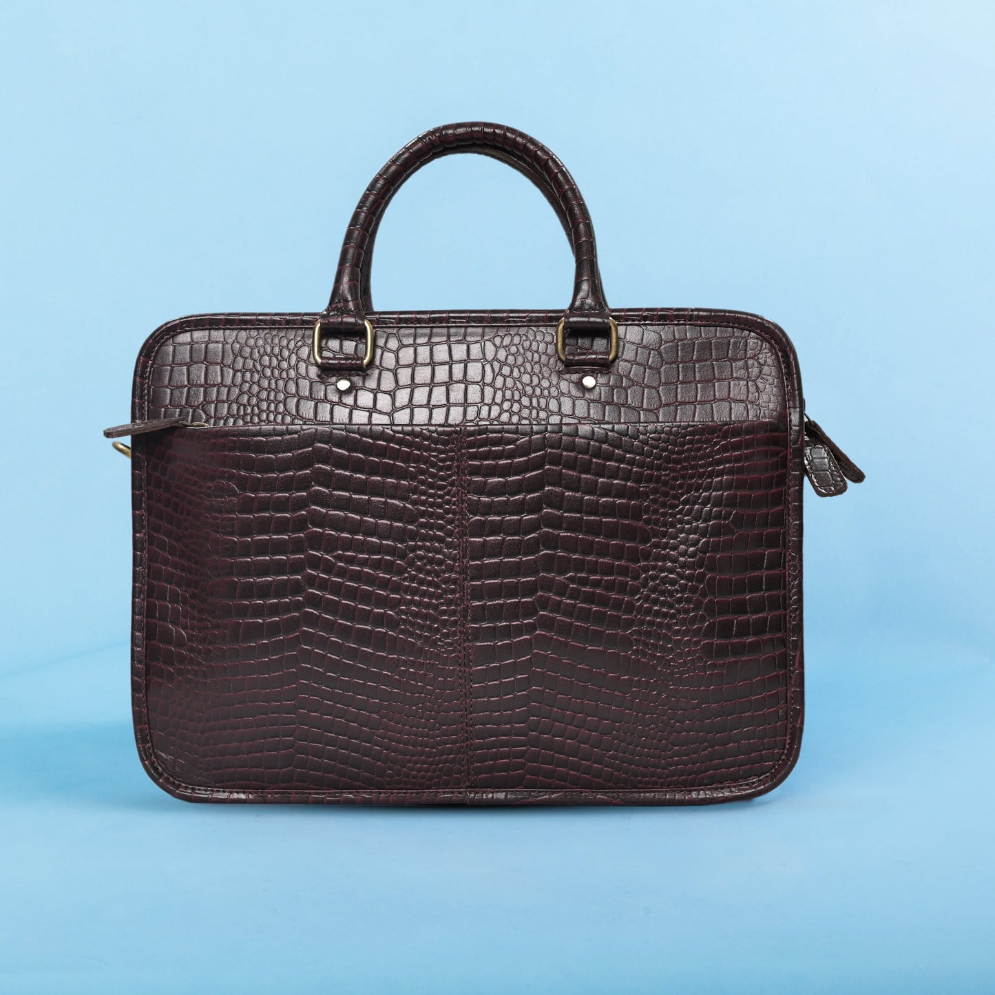 Croco Leather Laptop Bag