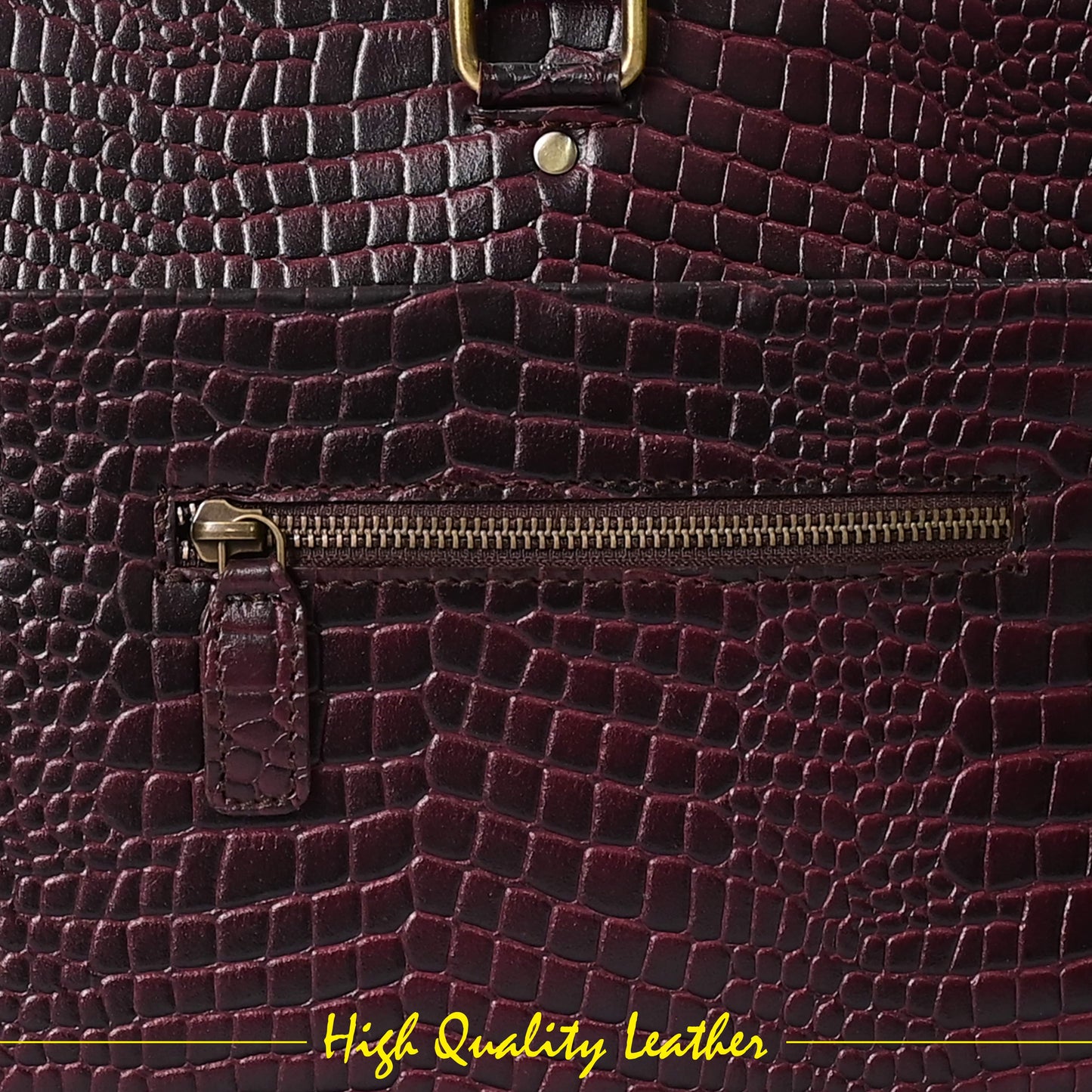 Croco Leather Laptop Bag