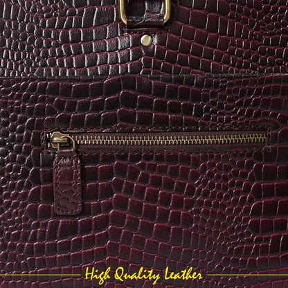 Croco Leather Laptop Bag